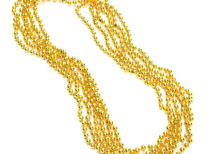 33" Gold Bead Necklaces (12 Count) - SKU:MG-GOL33 - UPC:097138641656 - Party Expo