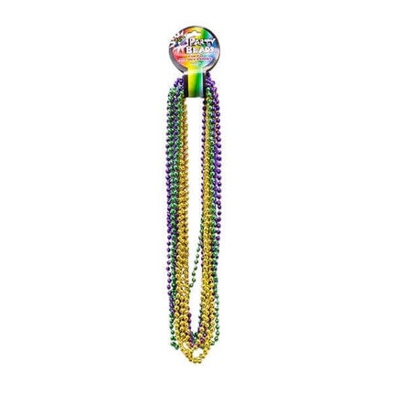 33" Mardi Gras Bead Necklaces(12 pack) - SKU:JLR025DZ - UPC: - Party Expo
