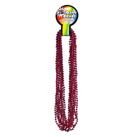 33" Pink Metallic Bead Necklaces (12 pack) - SKU:JLR110DZ - UPC: - Party Expo