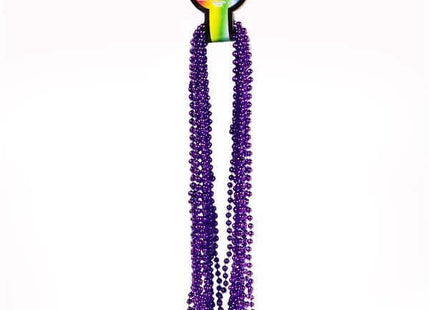 33" Purple Metallic Bead Necklaces (12 pack) - SKU:JLR133DZ - UPC: - Party Expo