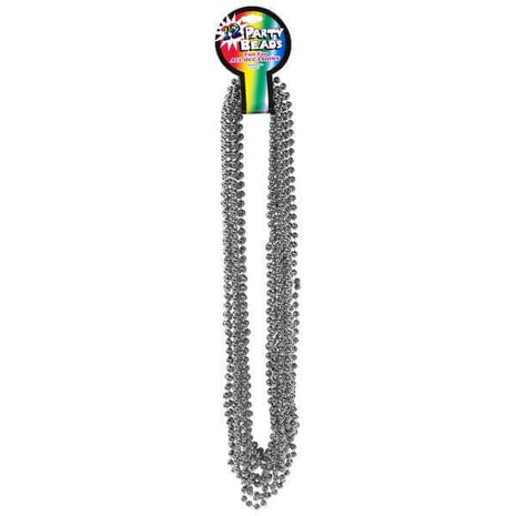 33" Silver Metallic Bead Necklaces (12 pack) - SKU:JLR136DZ - UPC: - Party Expo