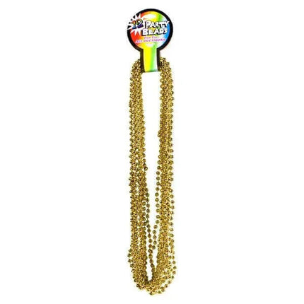 33" Gold Metallic Bead Necklaces (12 pack) Party Expo  