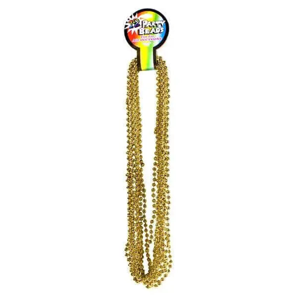 33" Gold Metallic Bead Necklaces (12 pack) Party Expo  