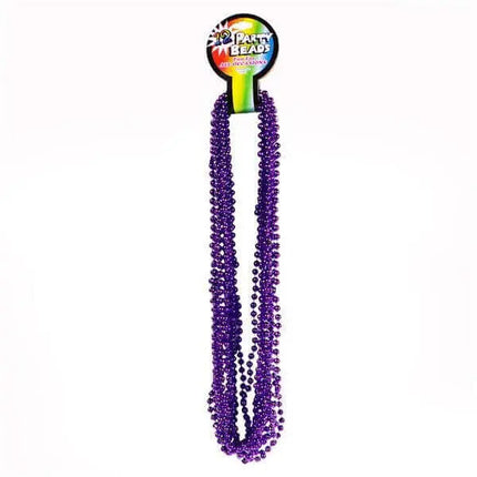 33" Purple Metallic Bead Necklaces (12 pack) Party Expo  