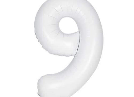 34" Number '9' Mylar Balloon - White - SKU:13969 - UPC:011179139699 - Party Expo