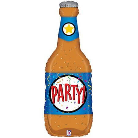 34" Party Beer Bottle Mylar Balloon - SS38 - SKU:92577 - UPC:030625357289 - Party Expo