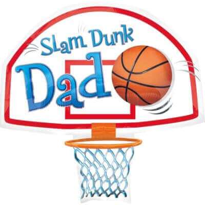 34" Slam Dunk Dad Balloon - SKU:4644726 - UPC:026635259965 - Party Expo