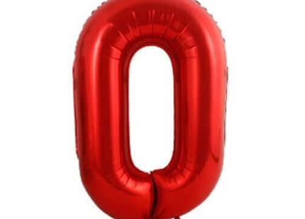 Trico - 34" Number '0' Mylar Balloon - Red - SKU:BP2308-0 - UPC:00810057950605 - Party Expo