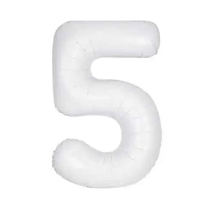 34" Number '5' Mylar Balloon - White Party Expo  