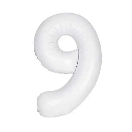 34" Number '9' Mylar Balloon - White Party Expo  