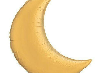 35" Crescent Moon Mylar Balloon - Gold (SS34) - SKU:36530 - UPC:071444365307 - Party Expo