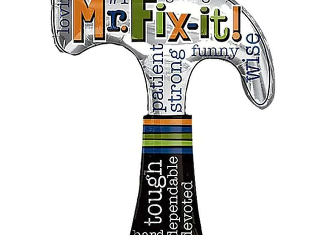 35" Mr. Fix It Hammer Mylar Balloon - F11 - SKU:50739 - UPC:026635213080 - Party Expo