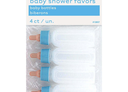3.5" Plastic Baby Bottles - Blue - SKU:13657 - UPC:011179136575 - Party Expo