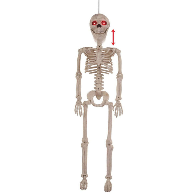 36" Animated Skeleton Light-Up Hanging Decoration - SKU:W81897 - UPC:190842818977 - Party Expo
