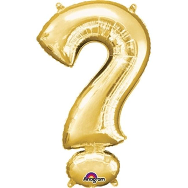36" Symbol Question Mark Gold Mylar Balloon - SKU:78451 - UPC:026635330107 - Party Expo