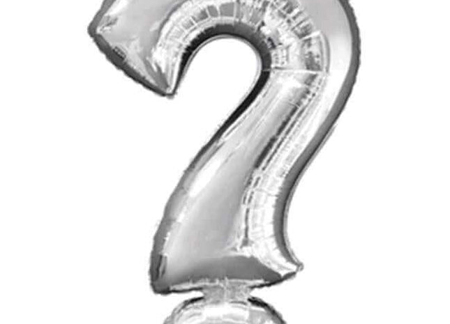 36" Symbol Question Mark Silver Mylar Balloon - SKU:78450 - UPC:026635330091 - Party Expo