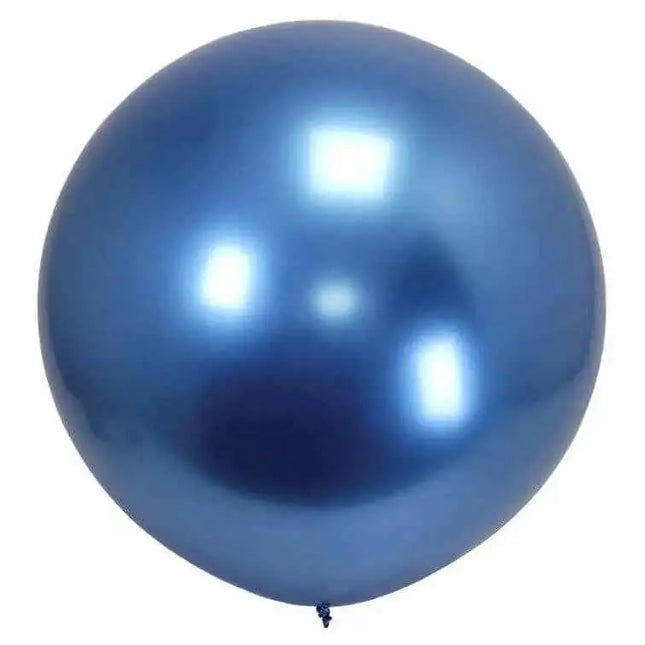 36" Reflective Chrome Blue Latex Balloon (1ct) Party Expo  