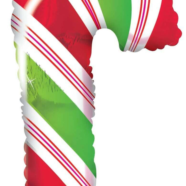 38" Red & Green Candy Cane Balloon - SKU:43425710 - UPC:052329342576 - Party Expo