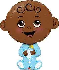 38" Brown Skin Baby Mylar Balloons Party Expo  