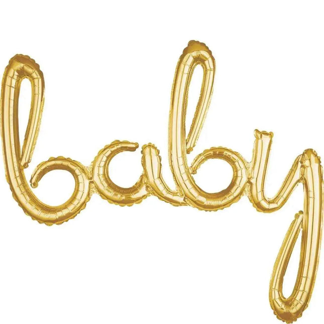 39" Cursive 'Baby' Mylar Balloon Banner Party Expo  