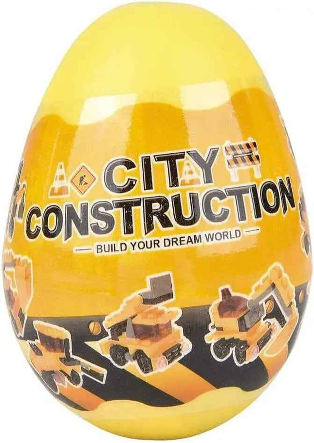 3" Construction Truck Building Block Eggs (1 each) Party Expo  