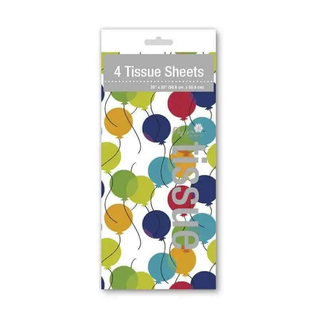 4 Tissue Sheets with Printed Balloon Decorations Party Expo  