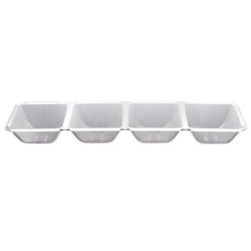 4 Clear Rectangle Compartment Tray - SKU:N165621 - UPC:098382216539 - Party Expo