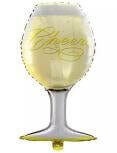 40" Champagne Glass Mylar Balloon - SKU:QX-713 - UPC:672713491422 - Party Expo