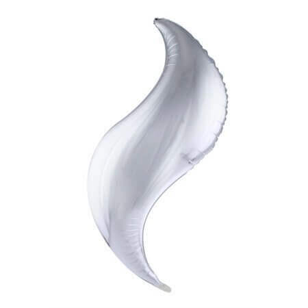 40" Curved Taper Mylar Balloon - Silver - SKU:85608 - UPC:8712364856088 - Party Expo