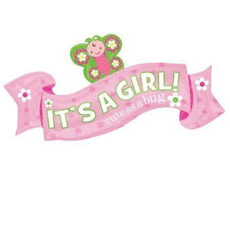 40" Giant Little One "It's a Girl" Banner Mylar Balloon - SKU:72893 - UPC:026635309035 - Party Expo