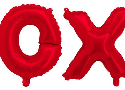 40" Letter Set XOXO Red Mylar Balloon - SKU:QX-318-XO40R - UPC:672713490937 - Party Expo