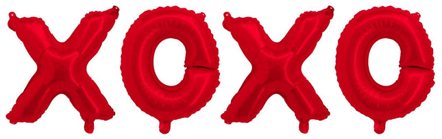 40" Letter Set XOXO Red Mylar Balloon - SKU:QX-318-XO40R - UPC:672713490937 - Party Expo