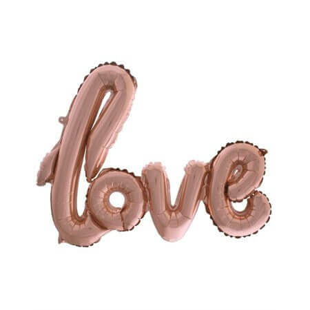 40" Love Mylar Balloon - Rose Copper (Air-Filled) - SKU:85503 - UPC:8712364855036 - Party Expo