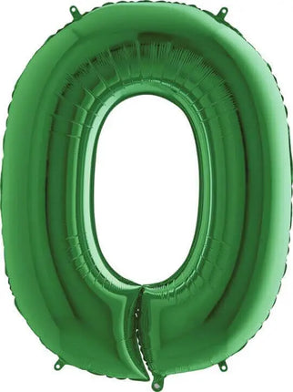 40" Number '0' Mylar Balloon - Green Party Expo  