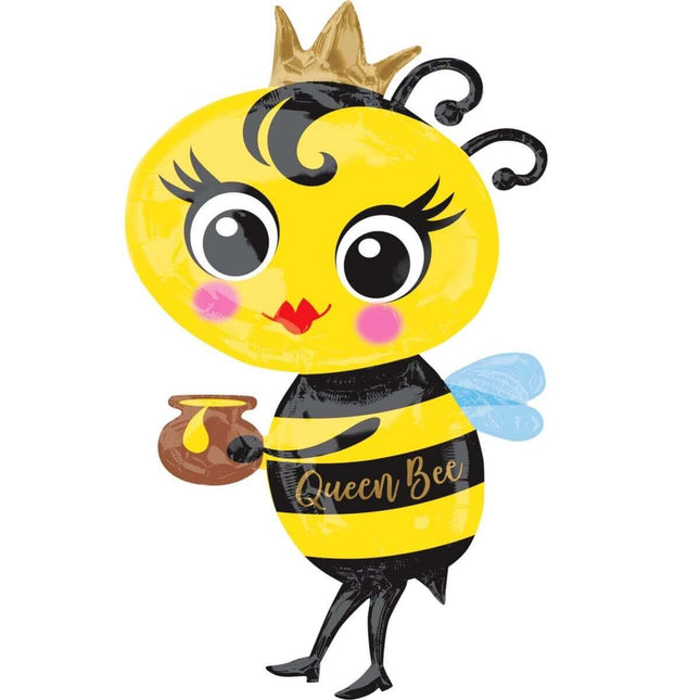 40" Queen Bee Supershape Mylar Balloon - SKU:A3-9201 - UPC:026635392013 - Party Expo