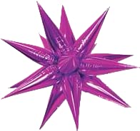 40" Star-Burst Mylar Balloon - Fuchsia - SKU:LF-50027 - UPC:099996034878 - Party Expo
