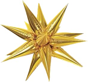40" Star-Burst Mylar Balloon - Gold - SKU:LF-50023 - UPC:099996034830 - Party Expo