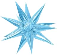 40" Star-Burst Mylar Balloon - Light Blue - SKU:LF-50030 - UPC:099996034908 - Party Expo