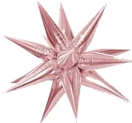 40" Star-Burst Mylar Balloon - Rose Gold - SKU:LF-50025 - UPC:099996034854 - Party Expo
