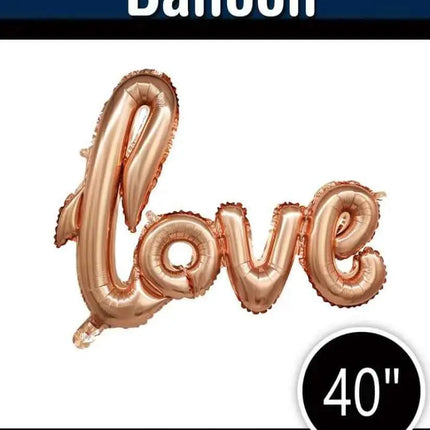 40" LOVE Foil Balloon -  Rose Gold  (Air filled) Party Expo  