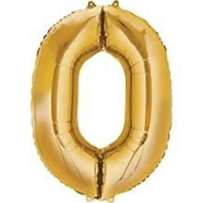 40" Number '0' Mylar Balloon - Gold Party Expo  