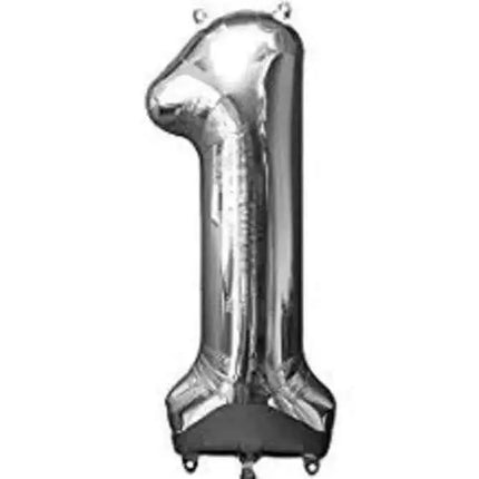 40" Number '1' Mylar  Balloon - Silver Party Expo  