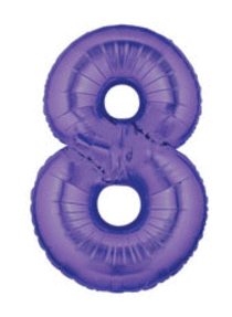 40" Number '8' Mylar Balloon - Purple Party Expo  