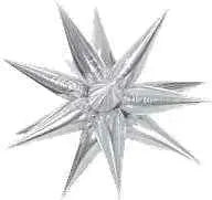 40" Star-Burst Mylar Balloon - Silver Party Expo  