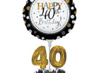40th Birthday Mylar Balloon Centerpiece Kit - SKU:317306 - UPC:039938327231 - Party Expo