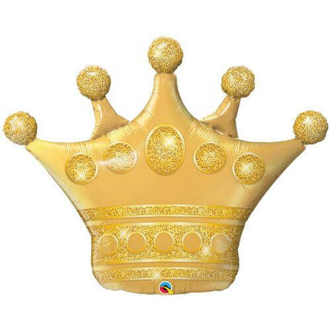 41" Golden Crown Shaped Mylar Balloon - SKU:85744 - UPC:071444493390 - Party Expo