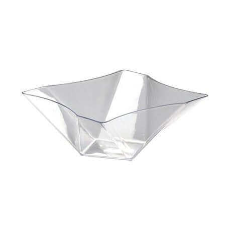 41oz Twisted Square Serving Bowls - Clear - SKU:N341221 - UPC:098382113425 - Party Expo