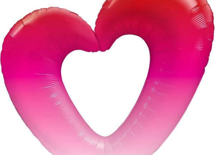 42" Shape Pink Ombre Heart Mylar Balloon - SKU:16650 - UPC:071444166478 - Party Expo