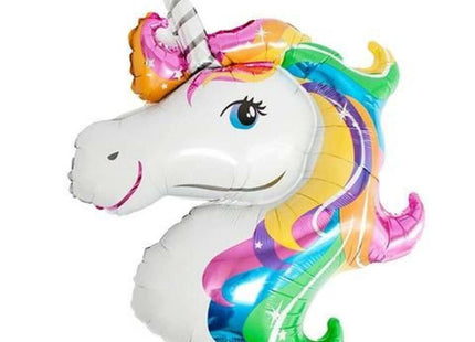 45" Unicorn Head Mylar Balloon - SS48 - SKU:QX-UNI - UPC:672713491569 - Party Expo