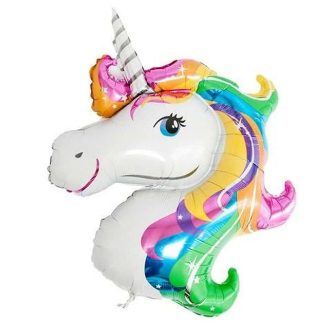 45" Unicorn Head Mylar Balloon - SS48 - SKU:QX-UNI - UPC:672713491569 - Party Expo
